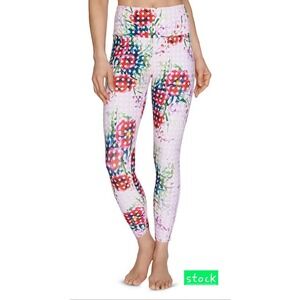 Betsey Johnson Floral Polka Dot Yoga Pants‎ Leggings Women's Size S Activewear